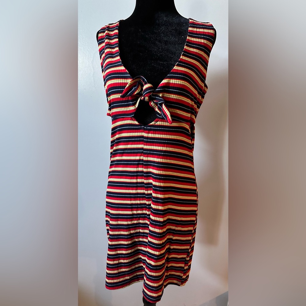 Striped Keyhole Dress